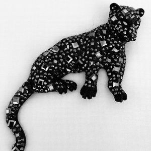 Black Panther- silver and black crystals